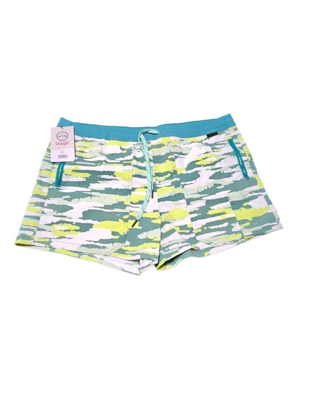 Men’s Wrangler ATG Swim Trunks Green Camouflage Size XXL
